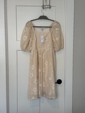 Daisy Short Dress | Vintage Cream Floral - L